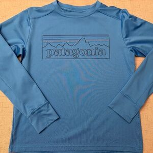 Patagonia Kids' Long-Sleeved Capilene Silkweight Shirt Blue Med EUC
